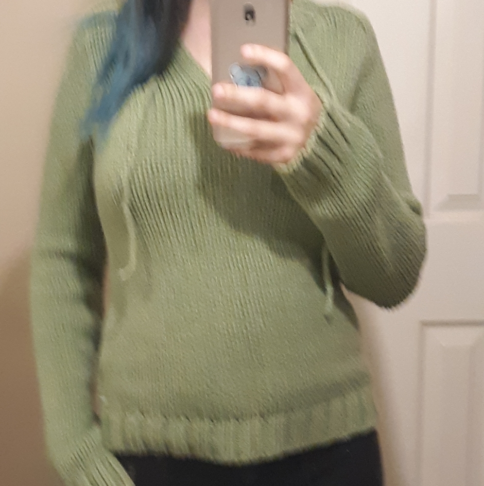 Green knit sweater